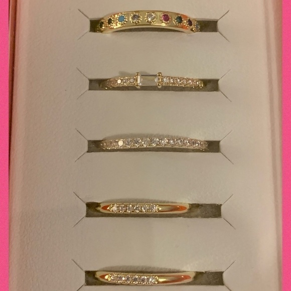 Isabella M. Size 8 Ring Set Gold Plated Box Set 5 - Picture 4 of 6